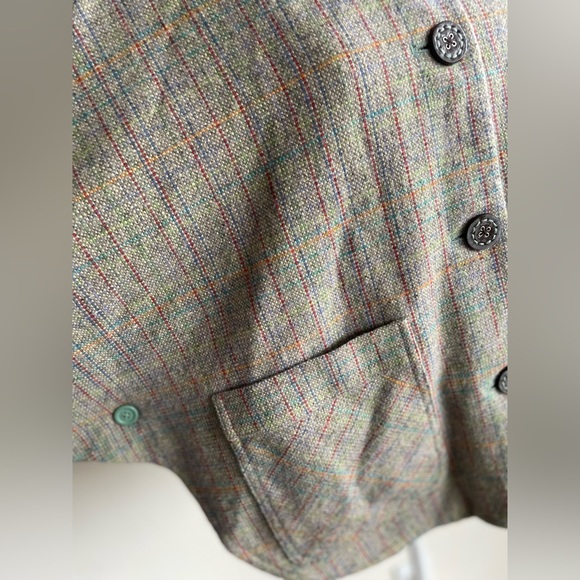 PAUL & JOE for TARGET TWEED, PLAID CAPE STYLE BUTTON FRONT PONCHO W HOOD, SZ S/M - Picture 13 of 17